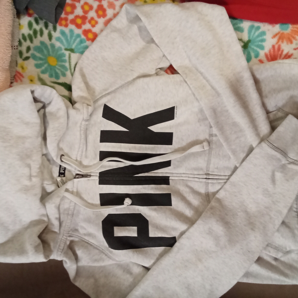 PINK Gray Hoodie